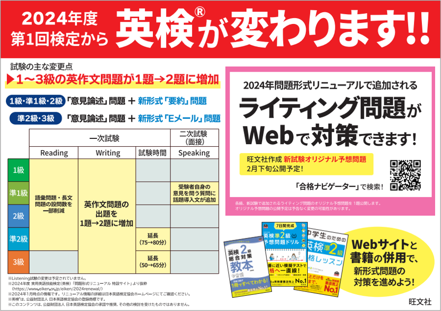 2024年度英検リニューアル看板・POP