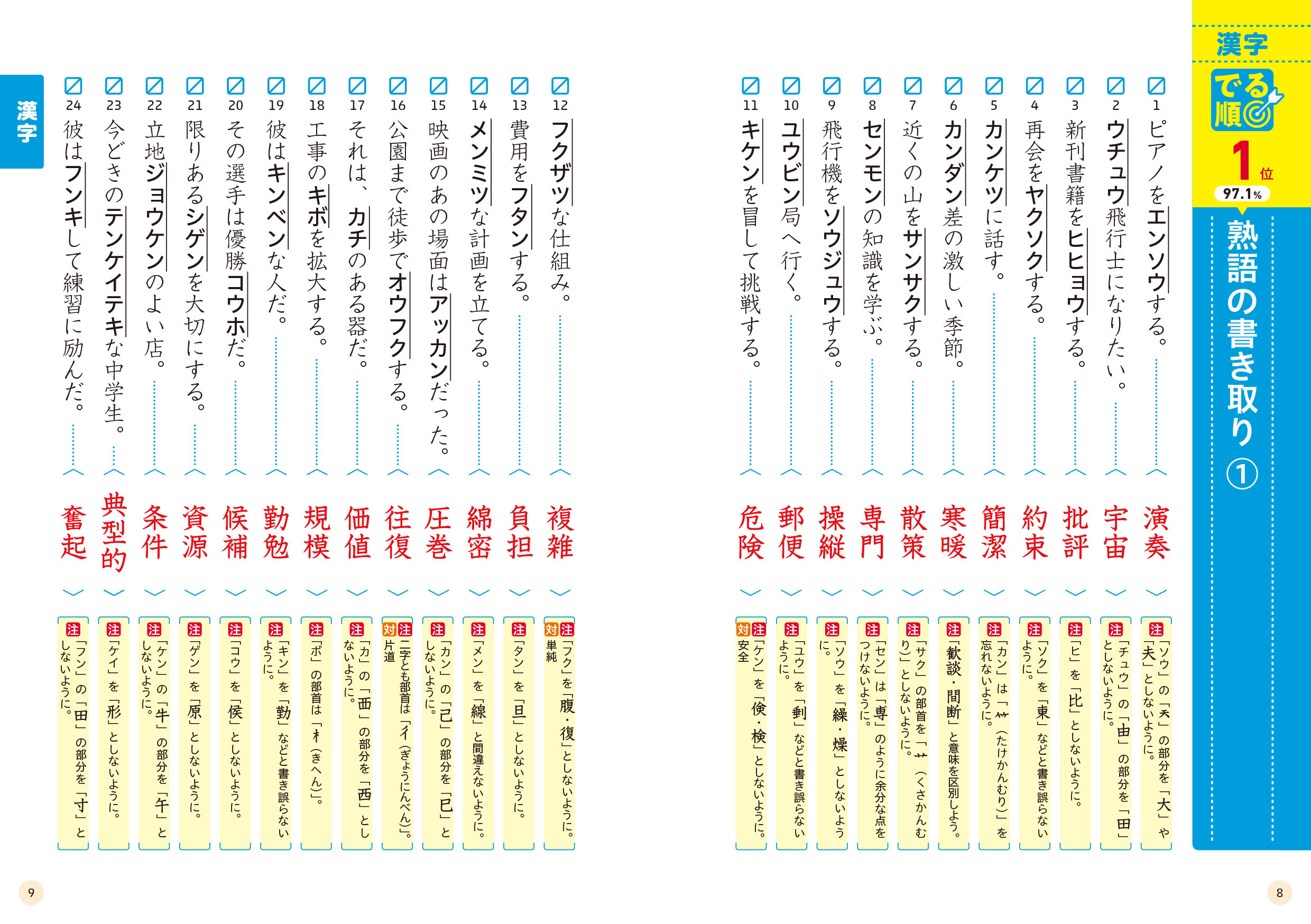 高校入試 でる順ターゲット 中学漢字 語句 文法1500 四訂版 旺文社