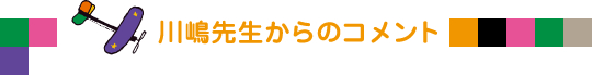 川嶋先生からのコメント